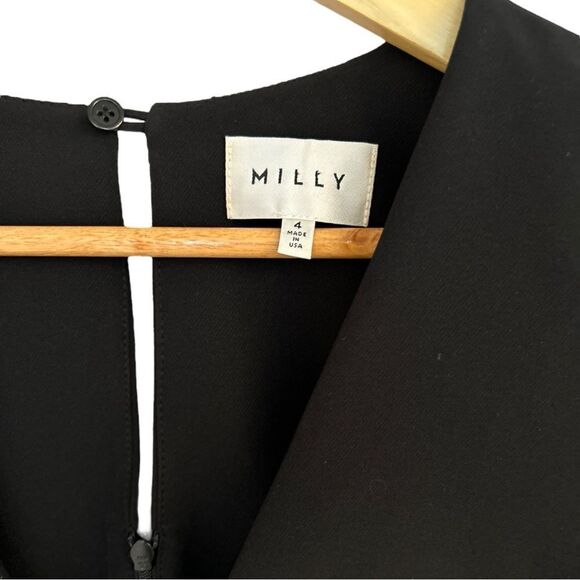 Milly Classic Black Puff Sleeve Mandy Shift Dress, Size 4 - Picture 5 of 7